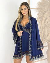Conjunto Laurent Opium - Camisola + Robe e Calcinha