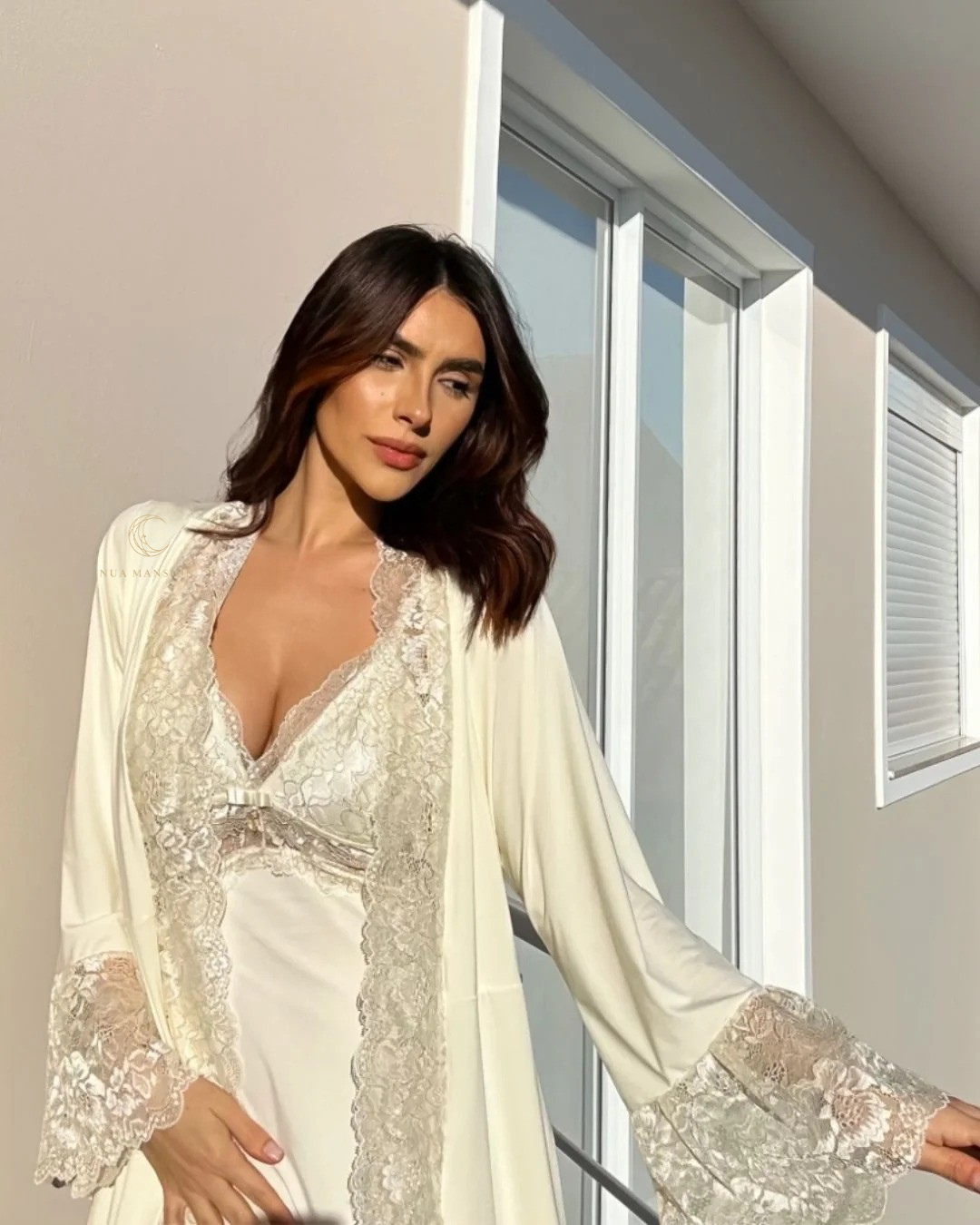 Conjunto Sonho Camisola, Robe e Calcinha