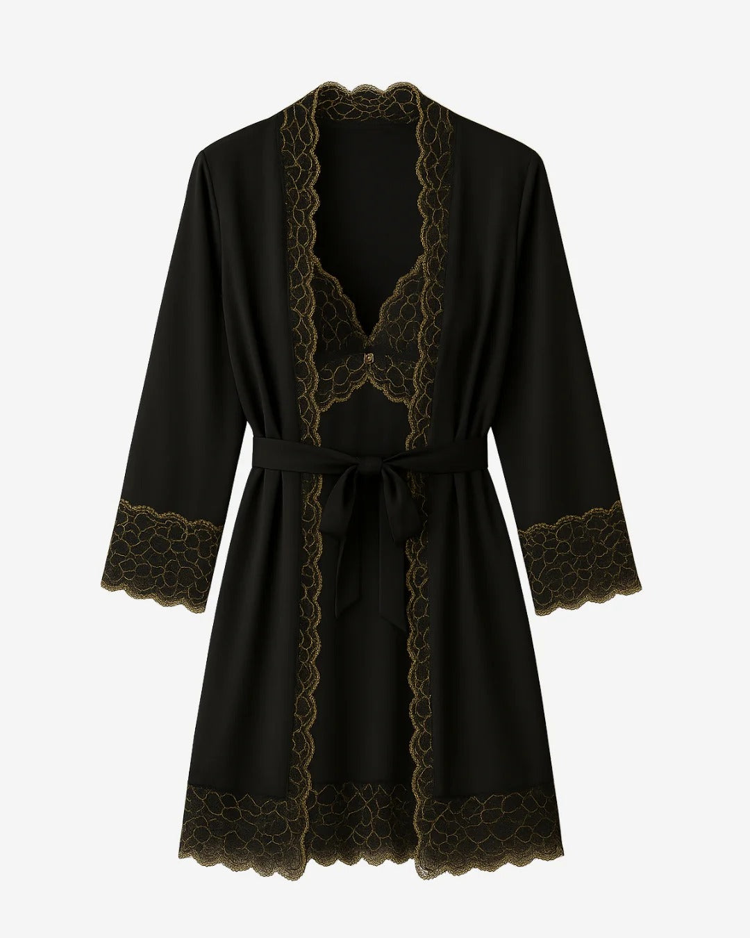 Conjunto Deméter - Camisola + Robe e Calcinha