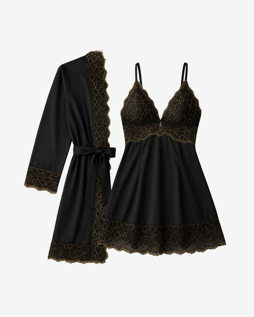 Conjunto Deméter - Camisola + Robe e Calcinha