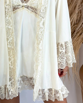 Conjunto Sonho Camisola, Robe e Calcinha